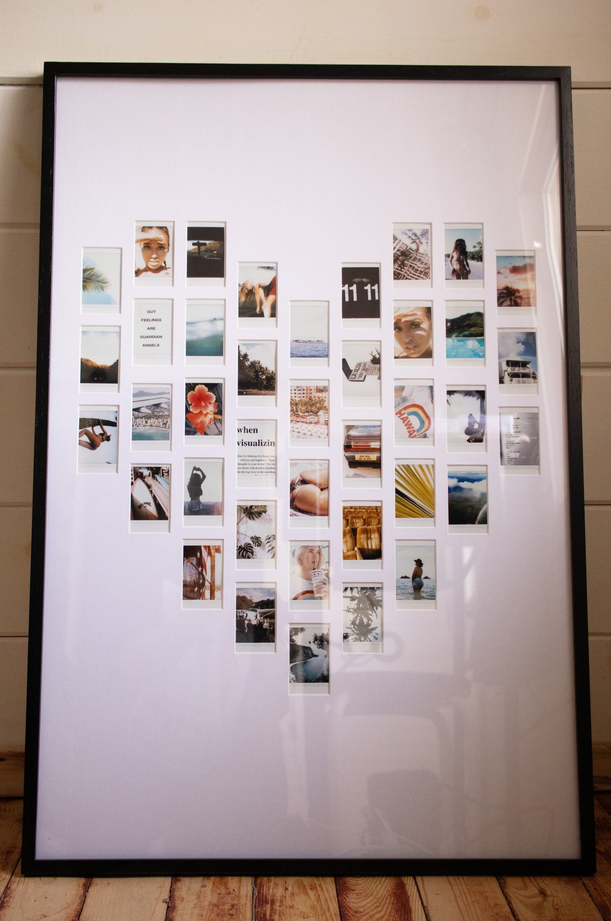 27.5" x 39.375" (70cm x 100cm) Instax & Polaroid Oak FRAME + MAT Kit | Instax Frames | Polaroid Frames | Collage Frame